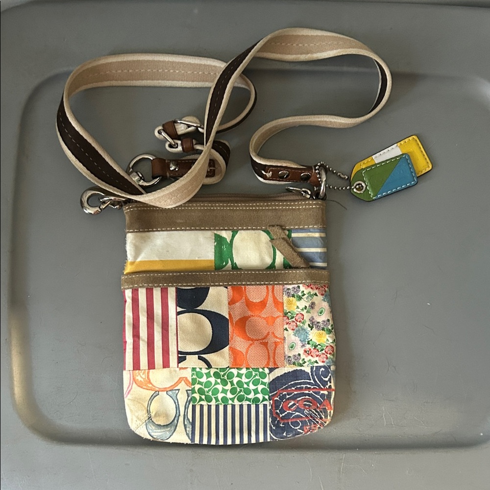 Vintage Coach 10456 Colorful Patchwork Crossbody Bag